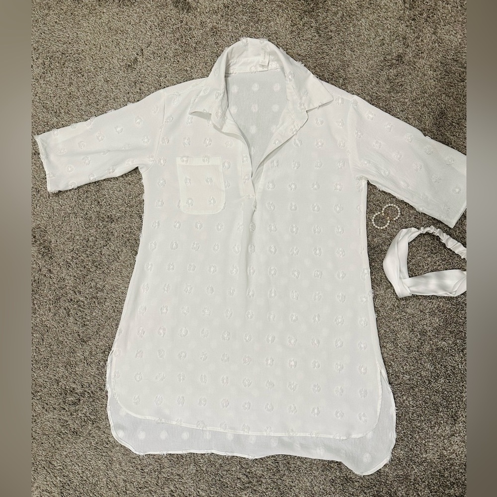 shermie Women's Chiffon Short Sleeve Button Up V Neck Casual Blouses
